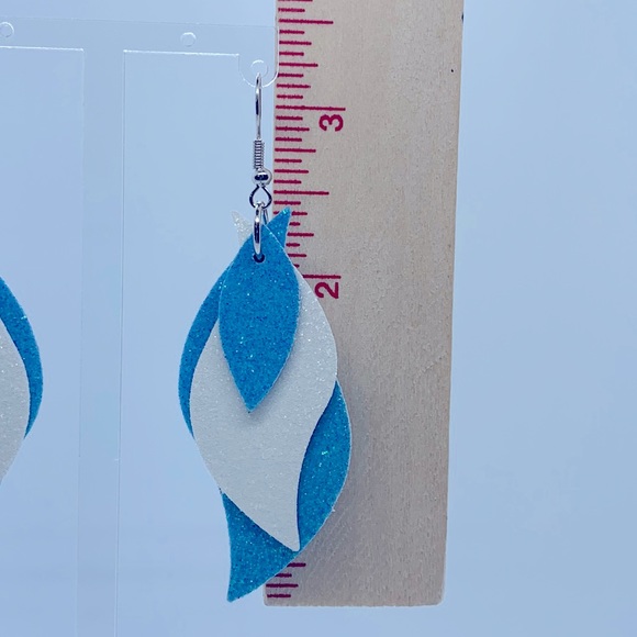 Faux Dangle Earrings Triple layered Sparkle - Picture 6 of 9